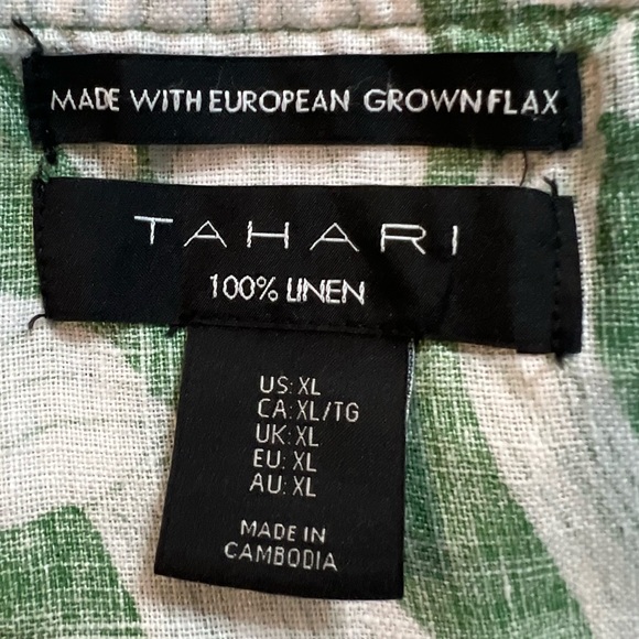 Tahari 100% Linen Garment in Vibrant Green and White. Size XL. - Picture 2 of 10